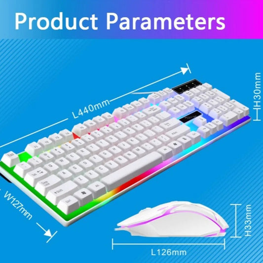 Ninja Dragons White Knight Gaming Keyboard and Mouse Seti