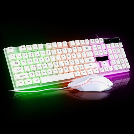 Ninja Dragons White Knight Gaming Keyboard and Mouse Seti